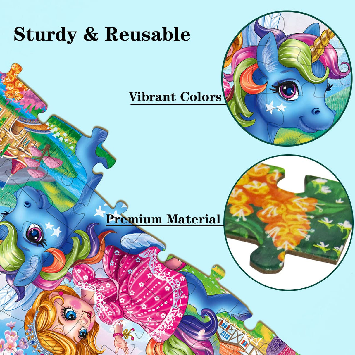 Princess and Unicorn 100 Piece Puzzles for Kids Ages 4-6 Jigsaw Puzzles for Toddlers Girls 3-5 Preschool Educational Puzzles Boards Toys Gifts for Girls Boys 3 4 5 6 Eirenke