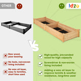 Idzo Raised Garden Bed, Durable Garden Box with Wax Oil Coated, 96 Inches Wood Planter with Non-Woven Lining Prevents Soil Moist, One Divider Box Make Organizing Your Plant Crops Easier IDZO