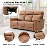 ANJ Manual 3 Seat Recliner Sofa, Modern Classic Couch Set with Overstuffed Arms and Back for Living Room Bedroom ANJ