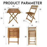 PayLessHere Outdoor Patio Furniture Set Bistro Table and Chairs Set of 2 Acacia Wood Bistro Set for Pool Beach Backyard Balcony Porch Wooden Furniture, Natural Oiled PayLessHere