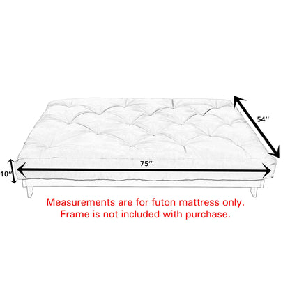 Trupedic Poly Solid Full Futon Mattress, 10-inch, Black