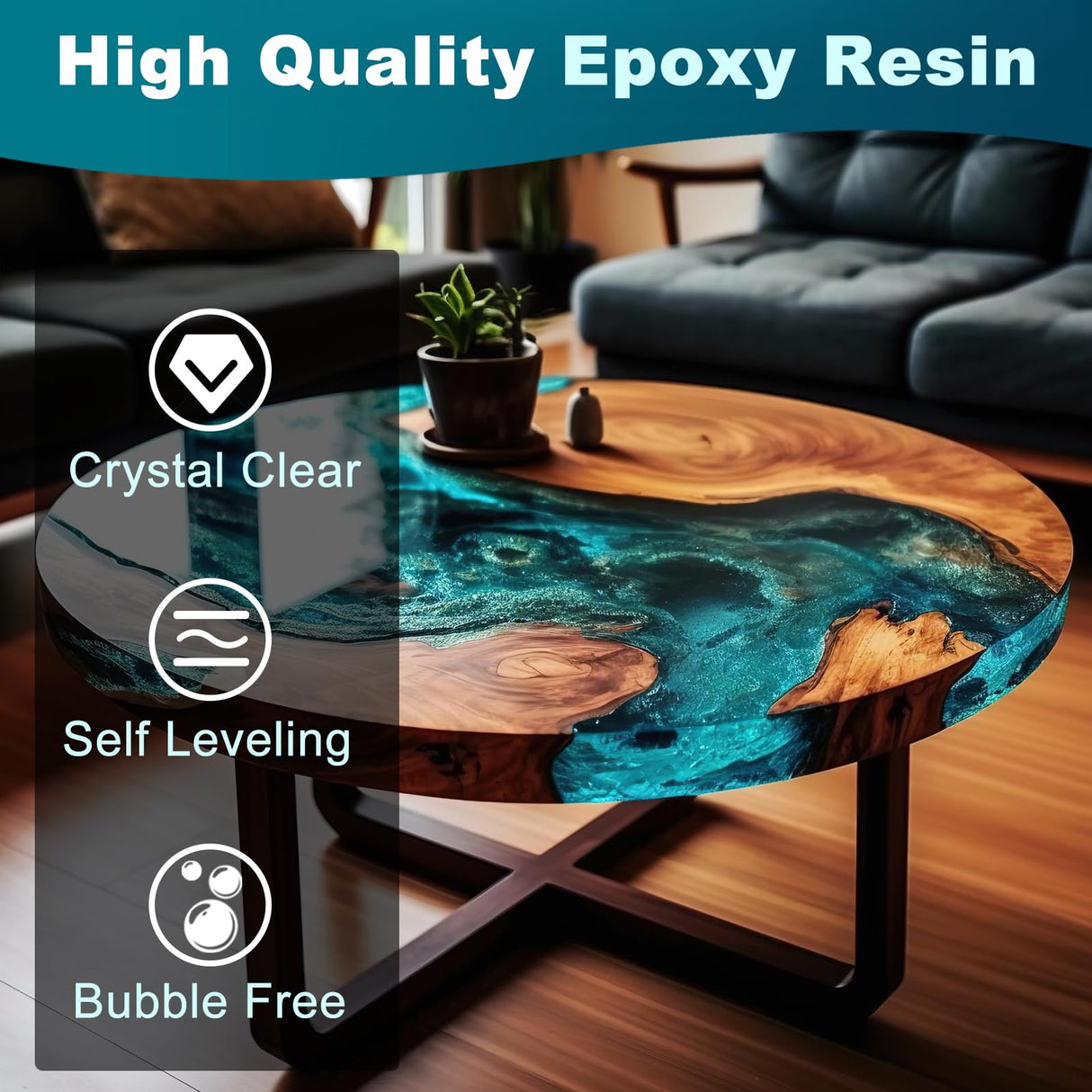 Bundle Set of 44OZ Turquoise Resin Epoxy and 3 Gallon Epoxy Resin LET'S RESIN EPOXY RESIN