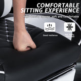 Ergonomic Video Gamer Chairs,Computer Gaming Chairs with Massage Lumbar Support and footrest,Racing Style Computer Chair Adjustable Headrest for Adults,Blackwhite NIONIK