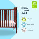 DaVinci Jenny Lind 3-in-1 Convertible Crib in Rich Cherry, Removable Wheels, Greenguard Gold Certified DaVinci