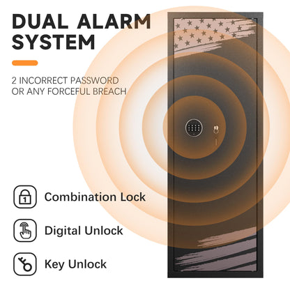 Bonusall 10-14 Gun Safe,Gun Safes for Home Rifle and Pistols, Gun Cabinet for Rifles and Shotguns, Rifle Safe for Home with Removable Shelf, Flaged Design, Pocket - WoodArtSupply