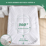 GRT Pillowtop Mattress Topper King Size, Rayon from Bamboo Mattress Cover Padded with 900gsm 3D Snow Down Alternative Filling, Extra Thick Mattress Pad King for Back Pain GRT