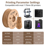 CCTREE Wood PLA Filament 1.75mm, 3D Printer PLA Plus(PLA+) with Real Wood Fiber Wood Texture Filament, Dimensional Accuracy +/- 0.02mm, 1kg Spool(2.2lbs), Fit Most FDM 3D Printers, Wood Teak CCTREE