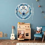 Mandala Polar Bear Puzzle for Adults 1000 Piece, Round Animal Shaped Jigsaw Puzzle, Nature Puzzles of Wildlife BBOLDIN