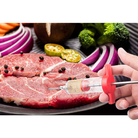 Meat Injector Kit,Plastic Marinade Injector Syringe with Screw-on Meat Needle,Turkey Injector for Beef Chicken Grill Cooking HongyiTime