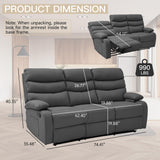 GNMLP2020 Loveseat Recliner Sofa Set, Small Leather Couch 3-Seater Manual Seater Reclining, Triple Recliner Chair for Living Room, RV, Home Theater Seating(Grey, 3 Seater Sofa) GNMLP2020