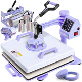 Whubefy 15x15 Heat Press Machine for T Shirts 8 in 1 Combo with 30oz Tumbler Press, Slide Out & Swing Away, Dual Tube Fast Heating, 3 Preset Modes & Counting Function for Bulk DIY Hats, Mugs, Plates Whubefy