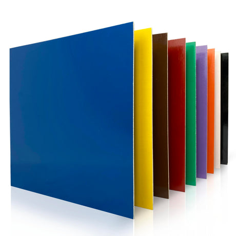 Maker Boards Colors Line of Double Sided Painted 1/8" Basswood Plywood Sheets, 12x12 inches, 1/16th and 1/8th Thickness, 17 Colors Available, Laser Safe, Diode Laser Compatible. Craft Closet