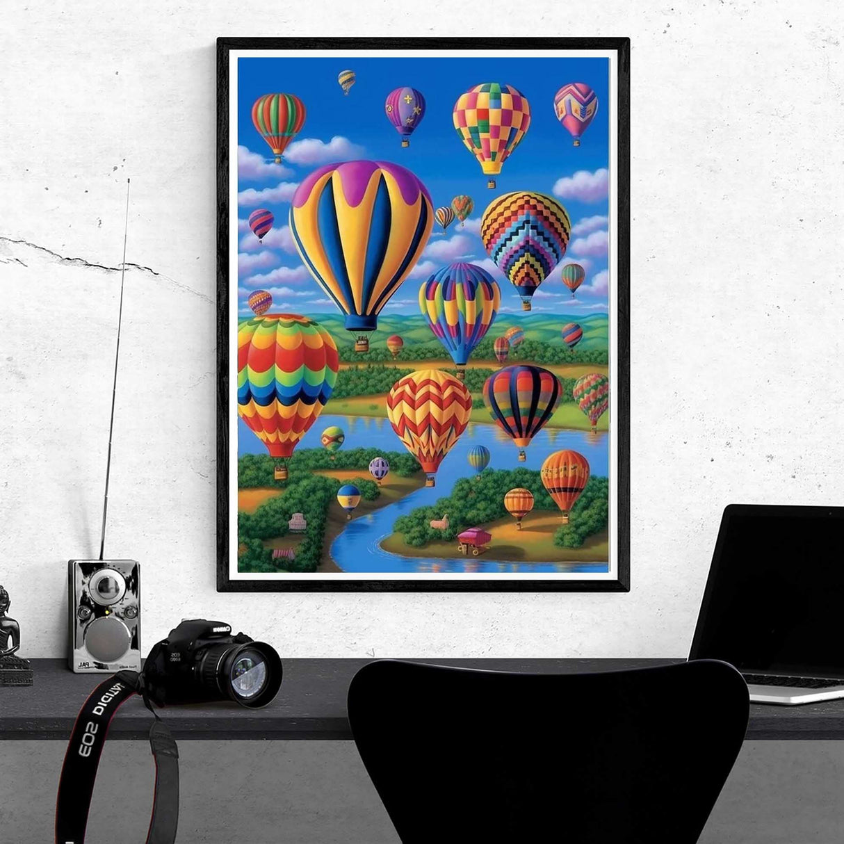 Kaliosy 5D Diamond Art Kits for Adults River Coloured Hot Air Balloon by Number Kits, Diamond Painting Art DIY Crystal Craft Full Drill Cross Stitch Decoration 12x16 inch (x25139) Kaliosy