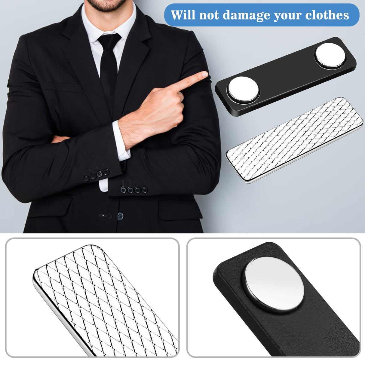 Magnetic Name Tags, 20-Pack Engravable Name Badge with Magnetic Backing, Reusable Name Tags(1" X 3") EcjoyHub