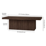 Henn&Hart 48" Wide Rectangular Coffee Table in Alder Brown, for Home, Living Room, Bedroom, Entertainment Room, Office Henn&Hart