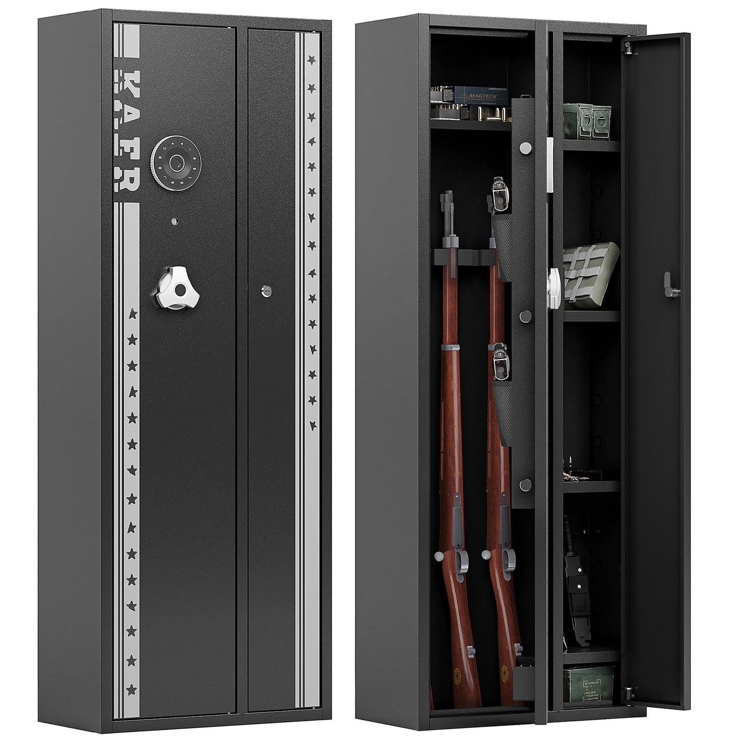 KAER 4-5 Gun Safe, Gun Safe for Rifles and Pistols, Large Gun Safes for Home and Shotgun, Gun Cabinet for Home, Gun Safes & Cabinets, Quick Access Gun Safe, Gun Safe with Removable Shelf and  - WoodArtSupply