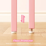 Huuger L Shaped Desk, 47 Inches Computer Desk with Reversible Storage Shelves, Gaming Desk, Corner Desk Home Office Desks, Writing Desk Study Desk with Metal Frame, Pink Huuger