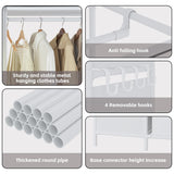 MOYIPIN Portable Closet，Free Standing Wardrobe Closet with Hanging Rod and Curtain，Clothes Storage Organizer, for Cloakroom, Bedroom，40.55 x 16.73 x 65.35Inches，White MOYIPIN