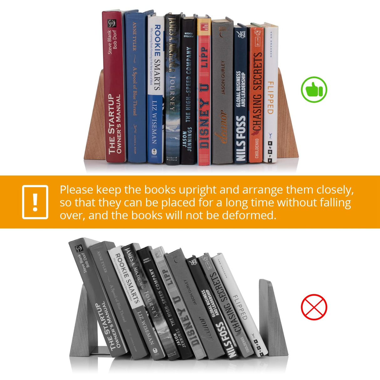 DRELIFAM Wood Handmade Heavy Duty Bookends for Shelves Decorative Book Ends to Hold Books for Office DRELIFAM