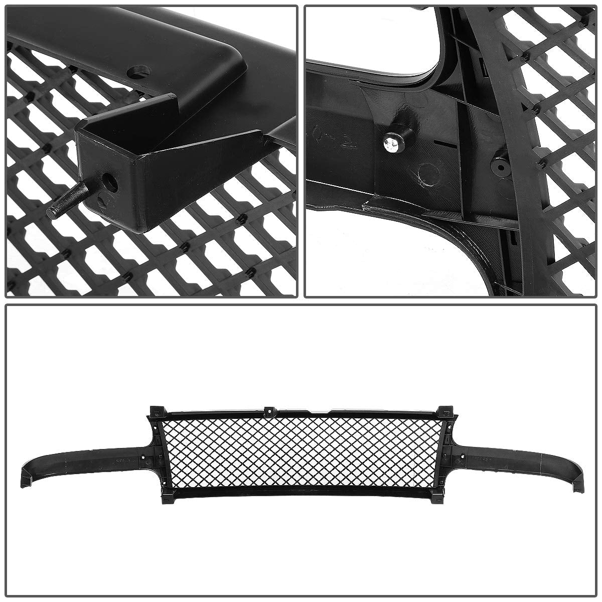 DNA MOTORING GRF-001-T1-MBK Badgeless Diamond Mesh Front Bumper Grille Compatible with 99-02 Silverado 1500 2500, 00-06 Tahoe/Suburban 1500 2500, Matte Black DNA MOTORING