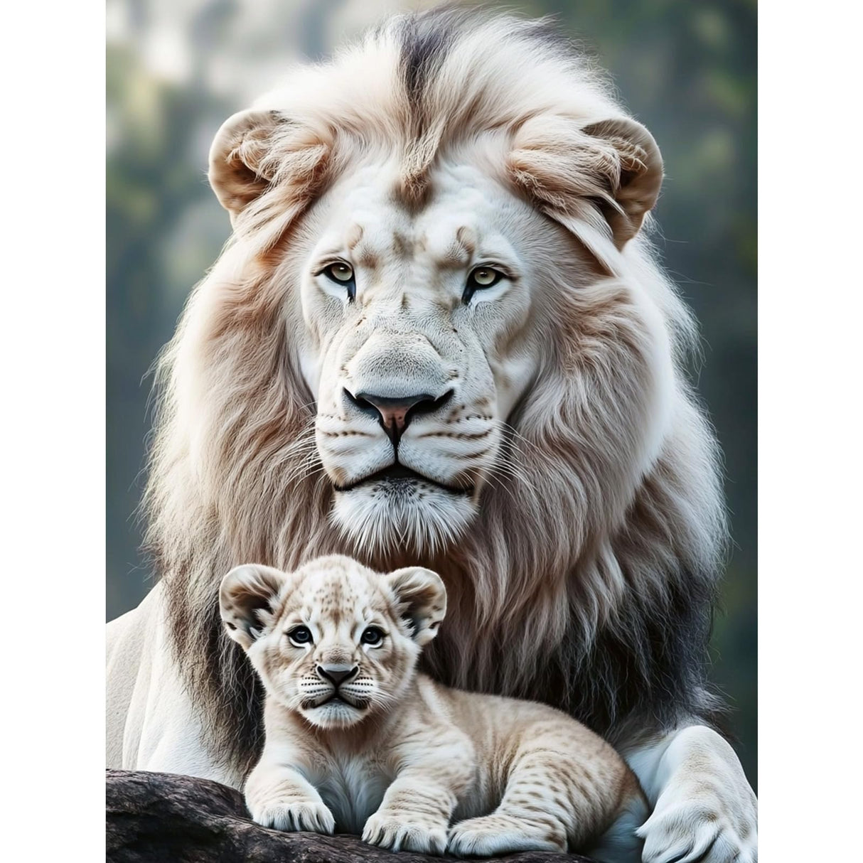 Miwixy Lion Diamond Art Kits for Adults,Lion Diamond Painting Kit,5D Full Drill Round Diamond Art Animals Canvas for Beginners Home Wall Decor 12 x 16 Inch Miwixy