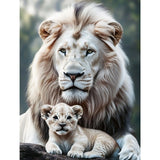 Miwixy Lion Diamond Art Kits for Adults,Lion Diamond Painting Kit,5D Full Drill Round Diamond Art Animals Canvas for Beginners Home Wall Decor 12 x 16 Inch Miwixy