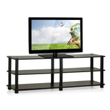 Furinno Turn-S-Tube No Tools 3-Tier Entertainment TV Stands, Dark Brown and Black, Square Corner/Wide Furinno