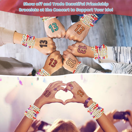 Goldwise Friendship Bracelet Kit 4 Boxes-13056 Pcs 72 Colors Bracelet Making Kits with Clay Beads, 7200 Pcs Glass Seed Beads and 3 Styles Letter Beads with Charms for Bracelet Making Gift Goldwise