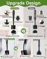 Upgrade Meat Chopper, Heat Resistant Meat Masher for Hamburger Meat, Ground Beef Smasher, Nylon Hamburger Chopper Utensil, Ground Meat Chopper, Non Stick Mix Chopper, Mix and Chop, Potato Masher Tool Shadowgallery