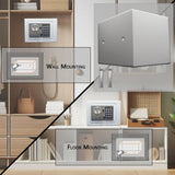 Yuanshikj Electronic Deluxe Digital Security Safe Box Keypad Lock Home Office Hotel Business Jewelry Gun Cash Use Storage (Silver 1) Yuanshikj