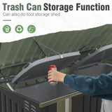 Greesum 5.8x3.3 FT Outdoor Storage Shed Metal Garbage Shed with Lid Chain Hydraulic Gas Rod for Lawn Tools, Bikes, Toys,Garbage Bin,Black Greesum