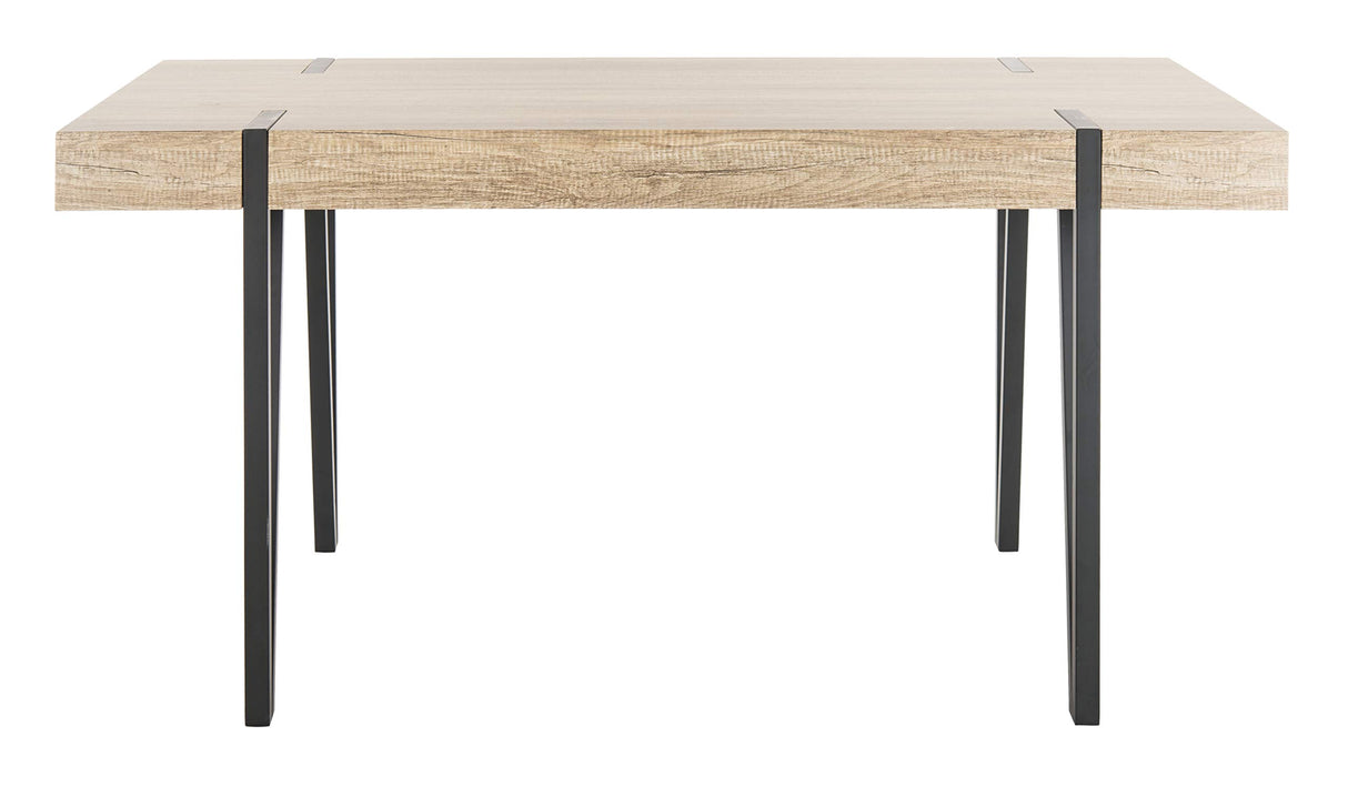 Safavieh Home Alyssa Rustic Industrial Brown and Black Dining Table Safavieh