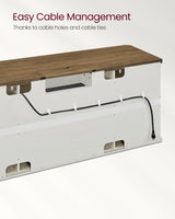 VASAGLE TV Stand for TVs up to 65 Inches, Farmhouse Entertainment Center with Sliding Barn Doors, TV Console Table for Living Room, Rustic White and Honey Brown ULTV324W73 VASAGLE