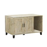 TaoHFE Hidden Cat Litter Box Enclosure Furniture with Cats Scratch Pad Farmhouse Enclosed Cat Litter Boxes Cabinet Furniture with Doors Wooden Indoor Cats Box House,Oak TaoHFE