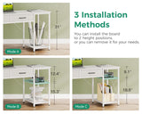 Coleshome Laptop Desk, 40 Inch Small Desk with Drawers & Power Outlet for Bedroom, Computer Desk Home Office Desk with Storage Shelves, Reversible Study Table Vanity Desk for Small Spaces, White Coleshome