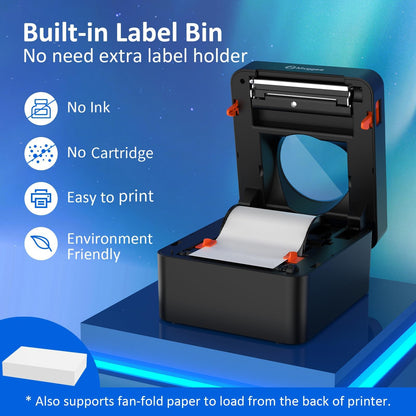 Mvgges Bluetooth Thermal Shipping Label Printer, 4X6 Label Printer for Shipping Packages Small Business, Support Windows, Mac, iOS, iPhone, Android, Used for Amazon, Ebay, Shopify, Etsy, UPS, USPS