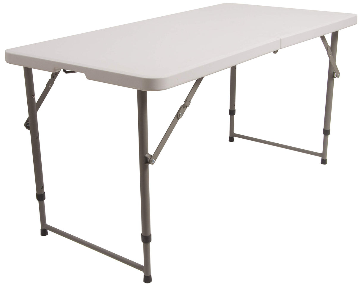 Elevon Portable Utility Camping Crafting Folding Table, 4 Feet, White Elevon