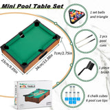 Shappy Mini Pool Table Set Pool Table for Cats Small Billiards Game with 16 Balls 2 Billiard Sticks 6 Chalk Cube 6 Pool Cue Tip 1 Brush 1 Triangle Tabletop Portable Billiard for Home Office Desk Cat Shappy