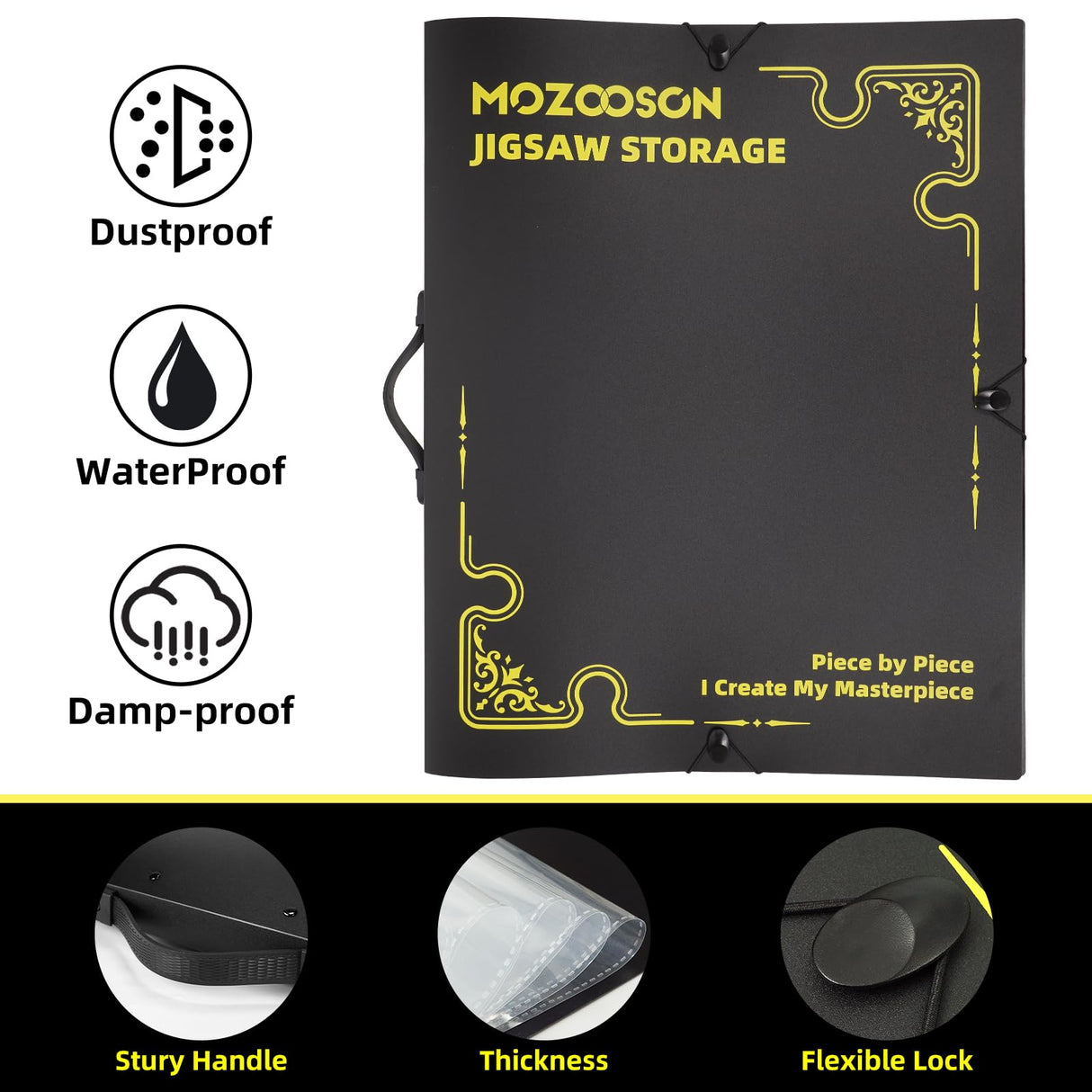 MOZOOSON Puzzle Storage Folder for 1000pcs Puzzle, Jigsaw Accessories with 25 Pockets, Large Capacity Puzzle Organizer, Dustproof and Protective Puzzle Accessory, for Puzzle Enthusiasts MOZOOSON