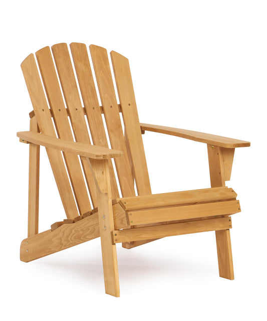 SoliWood Wooden Outdoor Adirondack Chair with Pre-Assembled BackRest, Patio Chair for Garden Backyard Lawn Deck Pool Beach Firepit