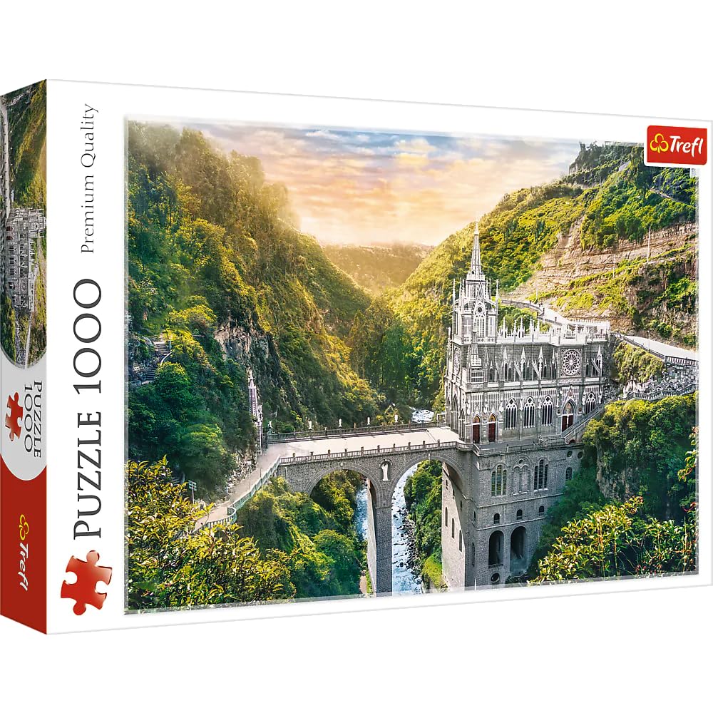 Trefl Las Lajas Sanctuary, Colombia 1000 Piece Jigsaw Puzzle Red 27"x19" Print, DIY Puzzle, Creative Fun, Classic Puzzle for Adults and Children from 12 Years Old Trefl
