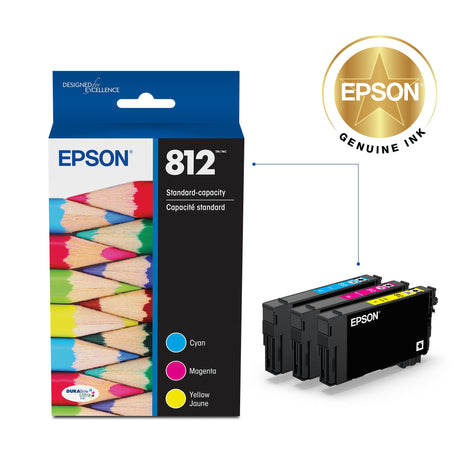 EPSON 812 DURABrite Ultra Ink Standard Capacity Color Combo Pack (T812520-S) Works with WorkForce Pro WF-7310, WF-7820, WF-7840, WorkForce EC-C7000 Epson
