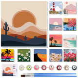 Nezyo 12 Sets Paint by Numbers Kit with Frame for Adult Beginners, DIY Acrylic Paint by Number Canvas for Painting Party, Classroom Activity Birthday Gift, 8 x 8 Inch Nezyo