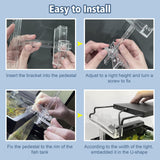 driamor Aquarium Light Riser Adjustable, Clear Acrylic Fish Tank LED Light Stand Aquarium Lamp Holder Bracket Kit 2pcs Transparent Support for Width 2.5-4.4 Inches Light with Extendable Bracket driamor