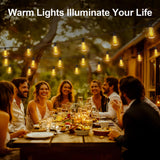 Outdoor String Led Patio Lights - 100Ft 30M Outside Waterproof Light With Remote Dimmable ST38 Shatterproof Bulb Connectable Hanging Outdoor Electric Lighting For Backyard Yard Gazebo Porch Party MGVIH