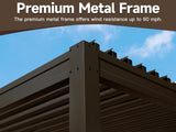 Domi Louvered Pergola 10X16FT, Aluminum Pergola with Adjustable Roof, Aluminum Frame, Efficient Drainage System, Outdoor Pergola for Patio, Deck, Garden, Brown domi outdoor living