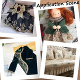 CABODYALS Metallic Glitter Gold Flower Lace Trim Embroidery Wavy Edge Applique Tassel Rose Floral Embroidered Fabric Polyester Ribbons Bulk for Sewing Making Decor Embellishment DIY Crafts Supplies CABODYALS