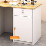 Modern Reception Desk Counter Table with Lockable Drawer Reception Room Front Desk with Storage Cabinet Retail Counter with Keyboard Tray for Salon Checkout Office(O,100cm/39.4in) BEBANE