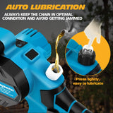 Angseen Mini Chainsaw 6 Inch, 2025 Upgrade 1000W Brushless Motor Electric Chainsaw Cordless with 4000mAh Batteries & Auto Oiler, Small Chainsaw Battery Powered for Tree Branches Trimming Wood Cutting Angseen