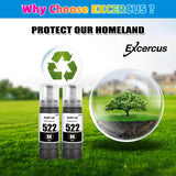 EXCERCUS T522 522 Ink Refill Bottles Compatible for Ecotank ET-2760 ET-4760 ET-2750 ET-2720 ET-3760 ET-2850 ET-15000 ET-2800 ET-4700 ST-4000 ST-2000 ET-3710 ET4810 ET-3850 Printer (2BK) EXCERCUS